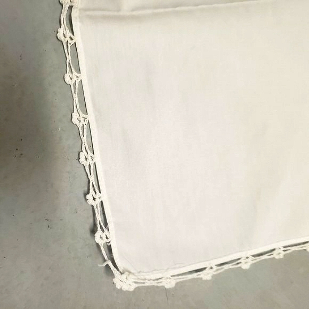 Napkins Loop Edge set of 8 cream cloth Napkin 14"× 14" vintage